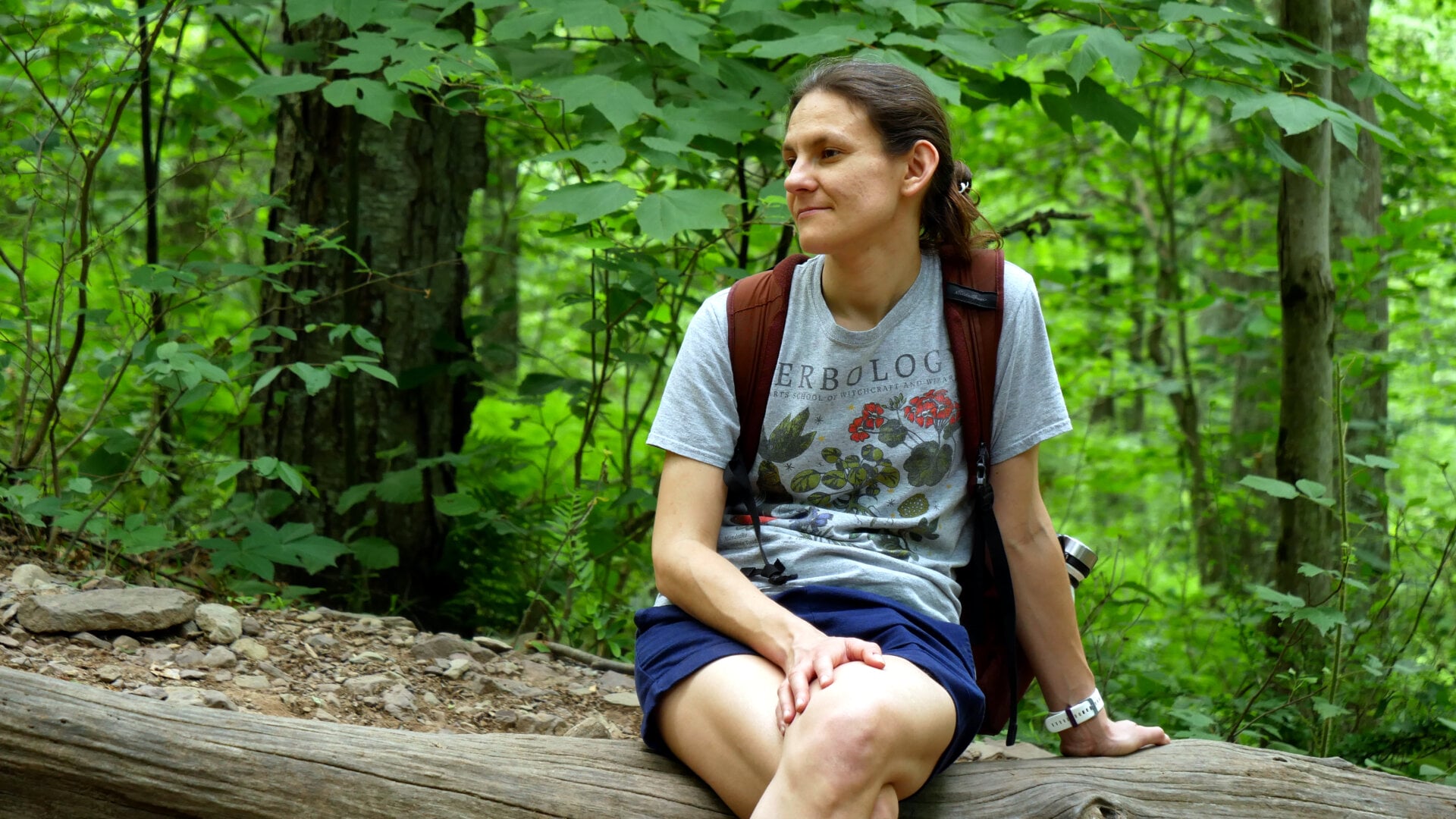 Фотография участницы похода (пешей прогулки) русскоязычного сообщества в Филадельфии (штат Пенсильвания, США) 2 июня 2024 года, организованного Владом (Владимиром) Дорохиным.