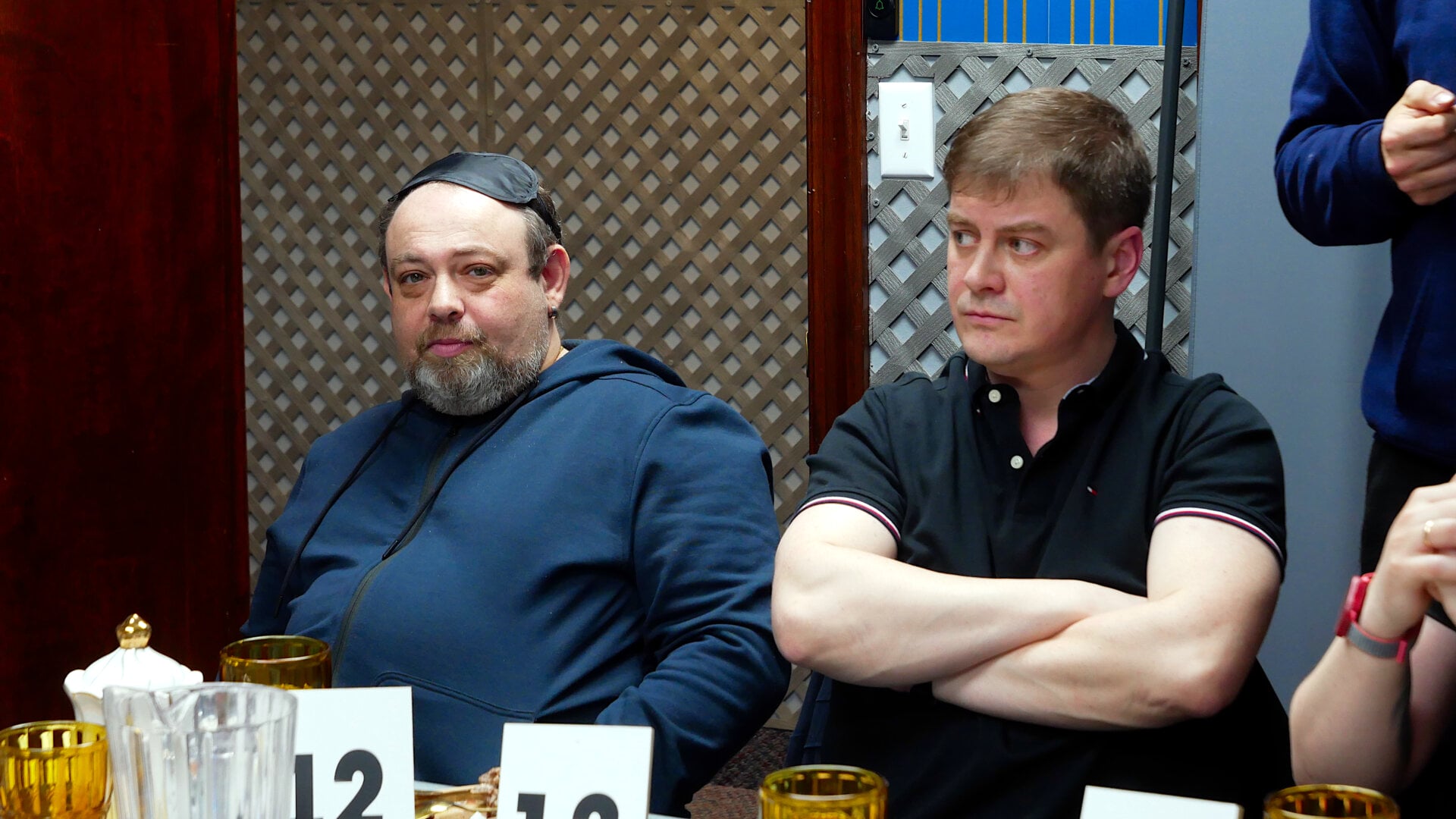 A photo of the participants of the «Mafia» community game held at a restaurant in Philadelphia, Pennsylvania, USA, on April 5, 2025, organized with the support of Vlad (Vladimir) Dorokhin.