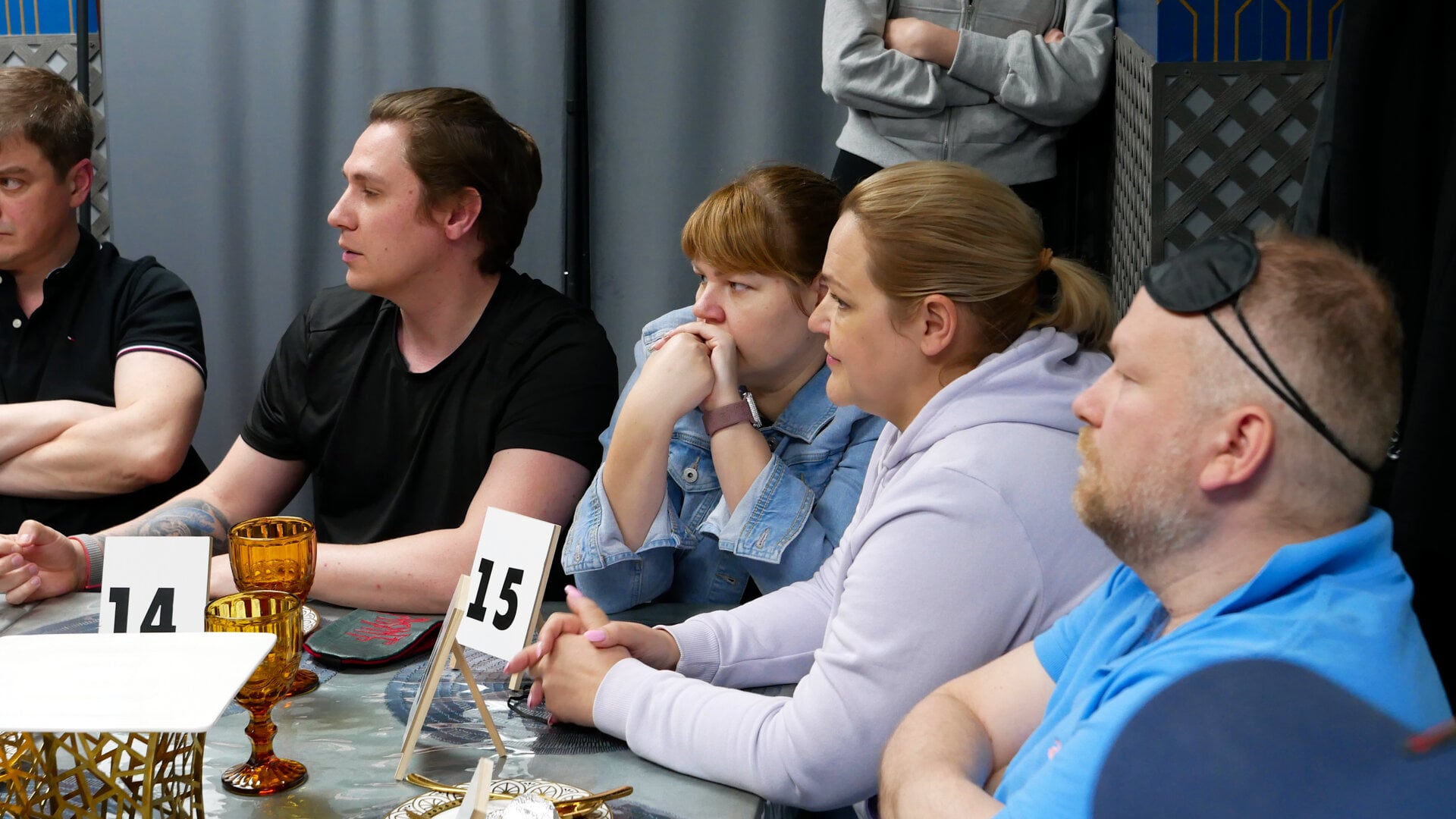 A photo of the participants of the «Mafia» community game held at a restaurant in Philadelphia, Pennsylvania, USA, on April 5, 2025, organized with the support of Vlad (Vladimir) Dorokhin.