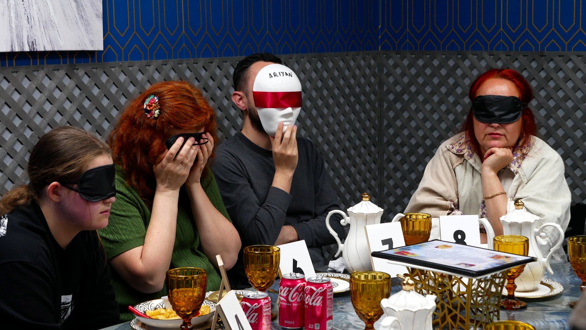 A photo of the participants of the «Mafia» community game held at a restaurant in Philadelphia, Pennsylvania, USA, on April 5, 2025, organized with the support of Vlad (Vladimir) Dorokhin.