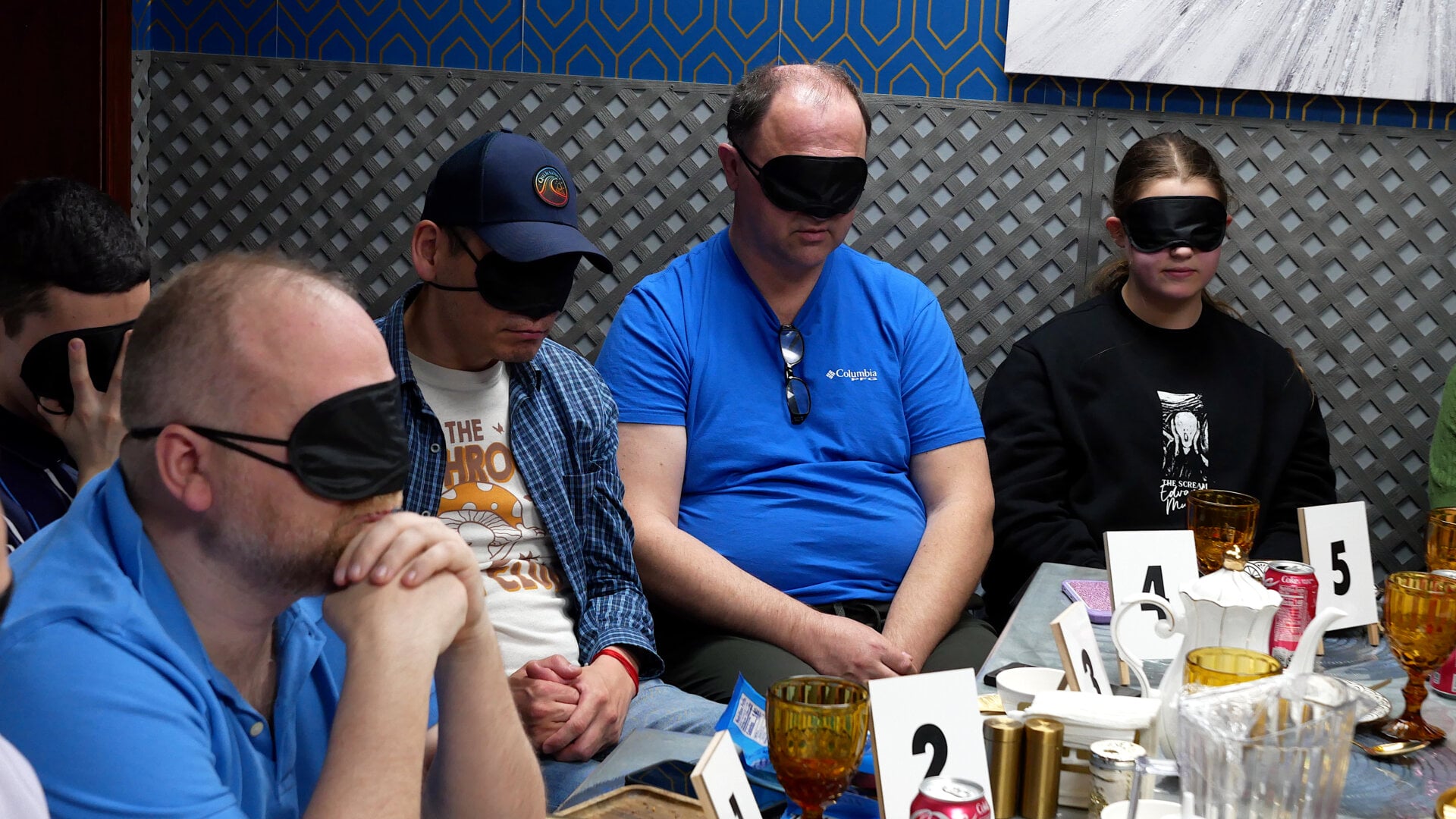 A photo of the participants of the «Mafia» community game held at a restaurant in Philadelphia, Pennsylvania, USA, on April 5, 2025, organized with the support of Vlad (Vladimir) Dorokhin.