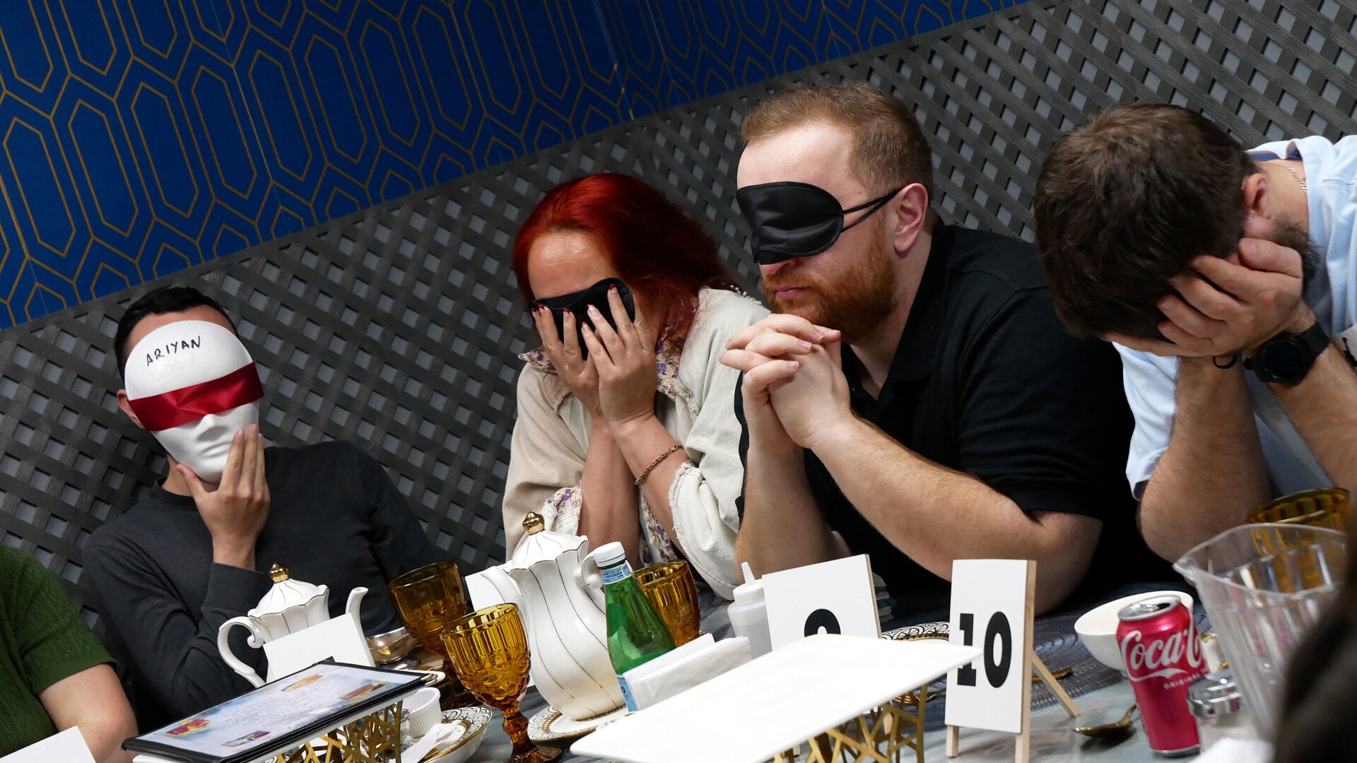 A photo of the participants of the «Mafia» community game held at a restaurant in Philadelphia, Pennsylvania, USA, on April 5, 2025, organized with the support of Vlad (Vladimir) Dorokhin.