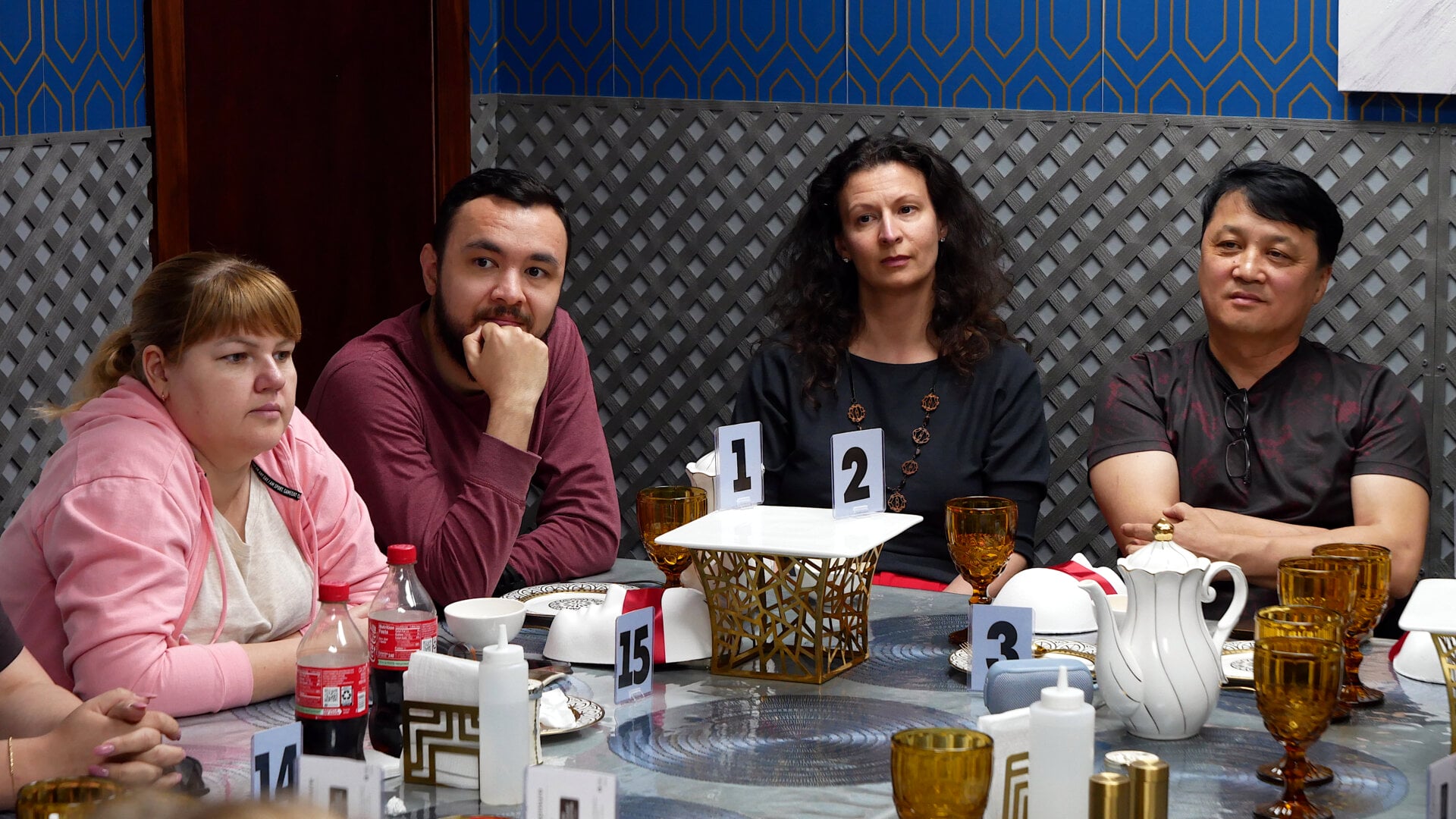 A photo of the participants of the «Mafia» community game held at a restaurant in Philadelphia, Pennsylvania, USA, on April 26, 2025, organized with the support of Vlad (Vladimir) Dorokhin.