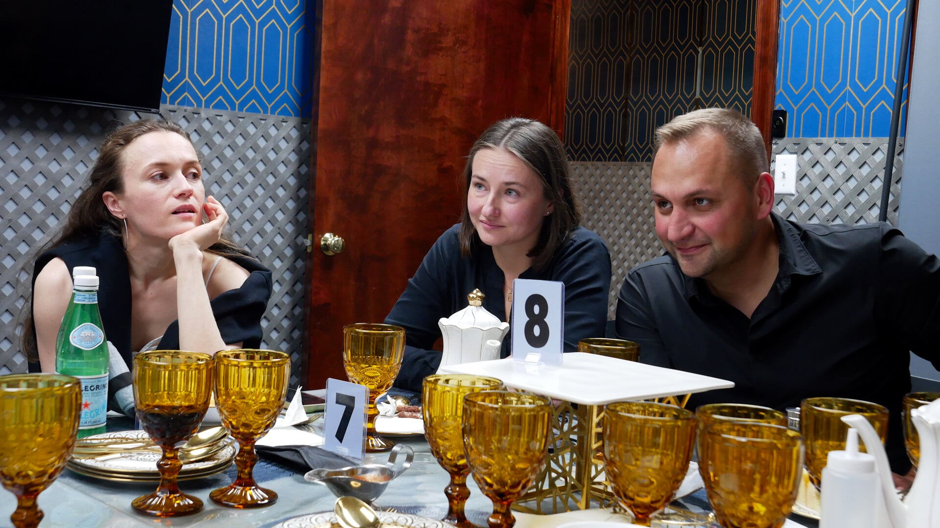 A photo of the participants of the «Mafia» community game held at a restaurant in Philadelphia, Pennsylvania, USA, on April 26, 2025, organized with the support of Vlad (Vladimir) Dorokhin.