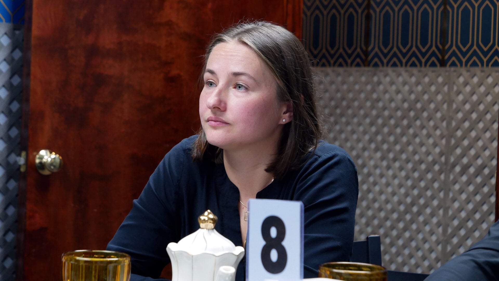 A photo of a participant of the «Mafia» community game held at a restaurant in Philadelphia, Pennsylvania, USA, on April 26, 2025, organized with the support of Vlad (Vladimir) Dorokhin.