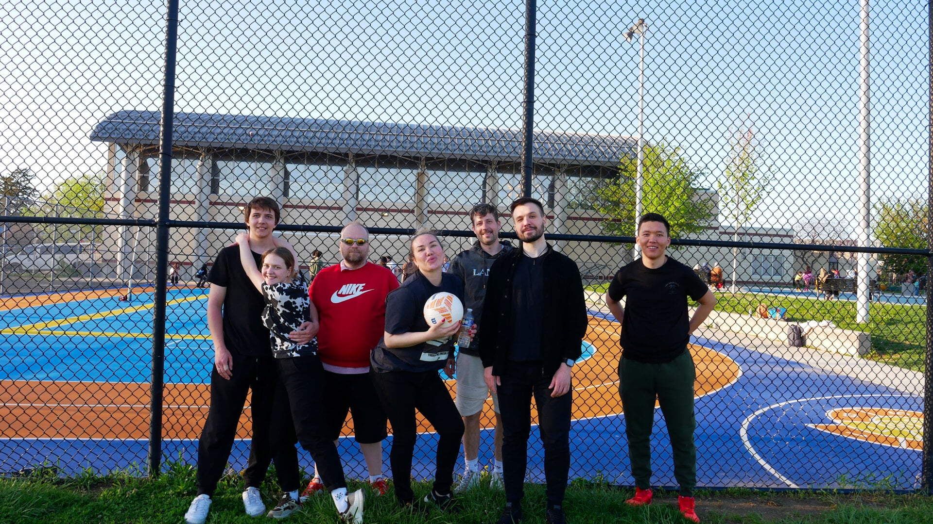 A photo of Vlad (Vladimir) Dorokhin with other Russian-speaking participants of the volleyball community game in Philadelphia, Pennsylvania, USA, on April 27, 2025, organized with the support of Vlad (Vladimir) Dorokhin.
