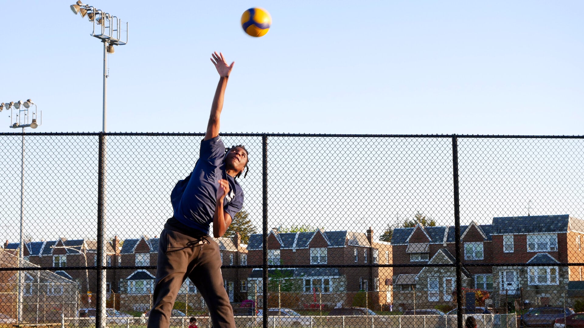 A photo of an English-speaking participant of the volleyball community game in Philadelphia, Pennsylvania, USA, on April 27, 2025, organized with the support of Vlad (Vladimir) Dorokhin.