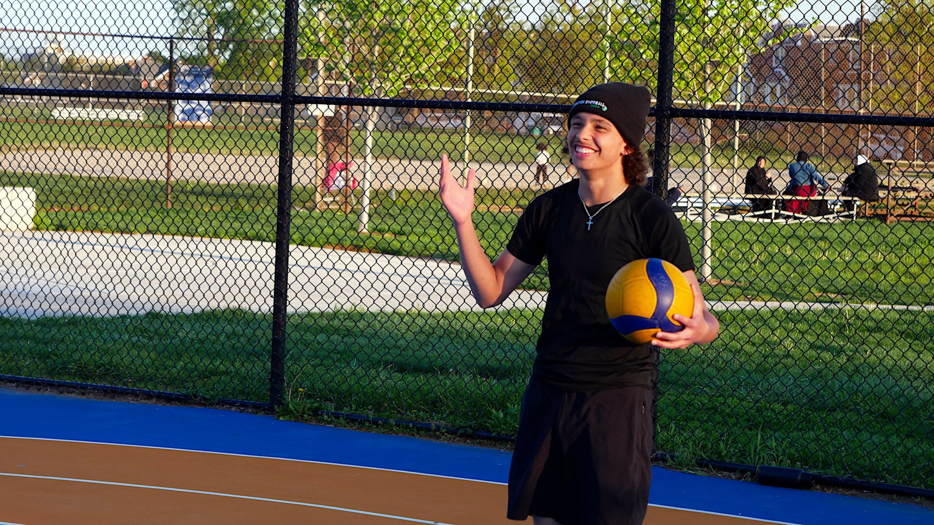 A photo of an English-speaking participant of the volleyball community game in Philadelphia, Pennsylvania, USA, on April 27, 2025, organized with the support of Vlad (Vladimir) Dorokhin.