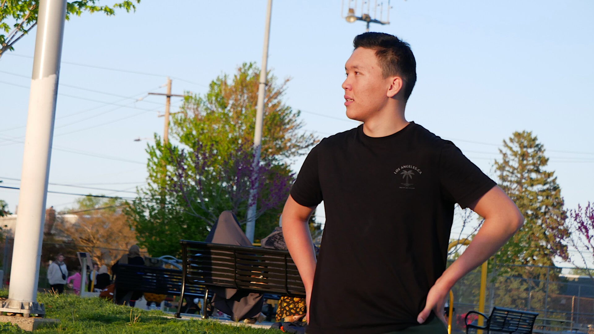 A photo of a Russian-speaking participant of the volleyball community game in Philadelphia, Pennsylvania, USA, on April 27, 2025, organized with the support of Vlad (Vladimir) Dorokhin.