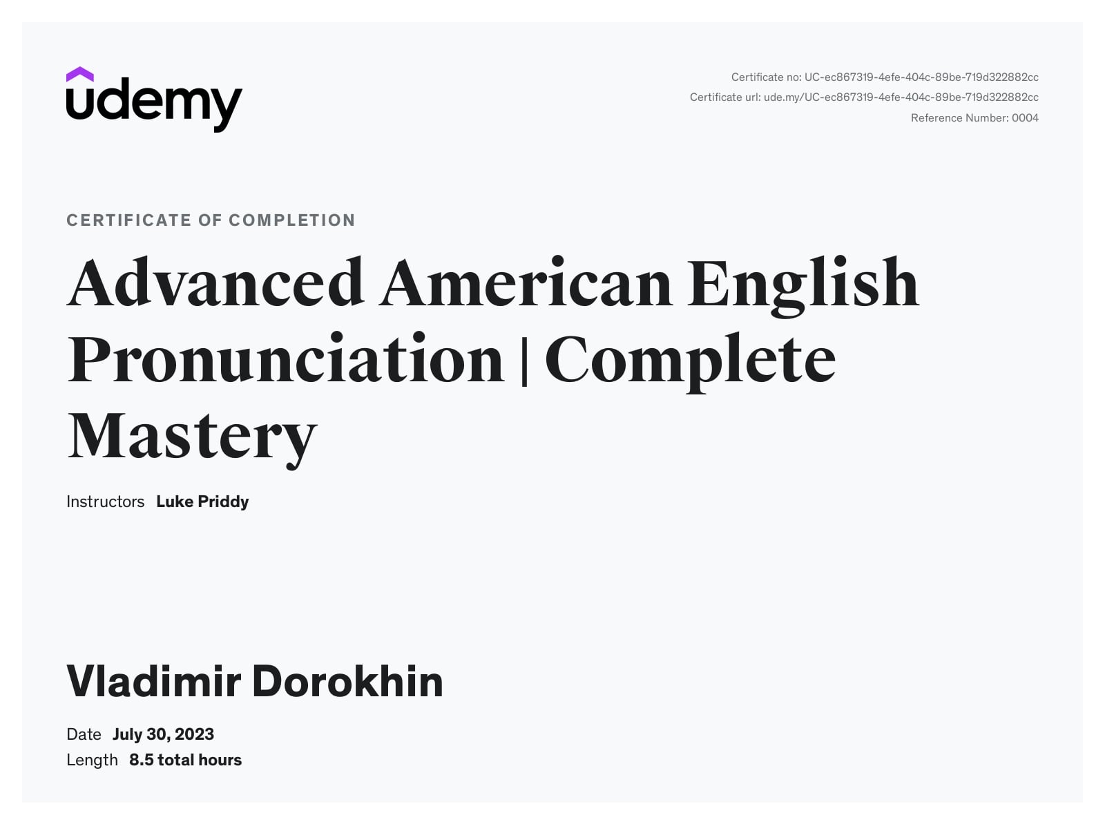 Продвинутое Американское Произношение | Полное Освоение (сертификат курса Владимира Дорохина).